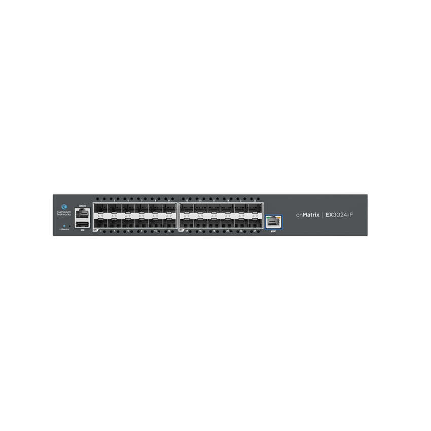 Switch cnMatrix EX3024F Ideal para Distribución en una Red Empresarial / 24 Puertos de Fibra Óptica SFP+(10 Gbps) / Capa 2 y Capa 3 / Doble Fuente de Alimentación en Corriente Alterna / Gestión Gratuita Desde la Nube