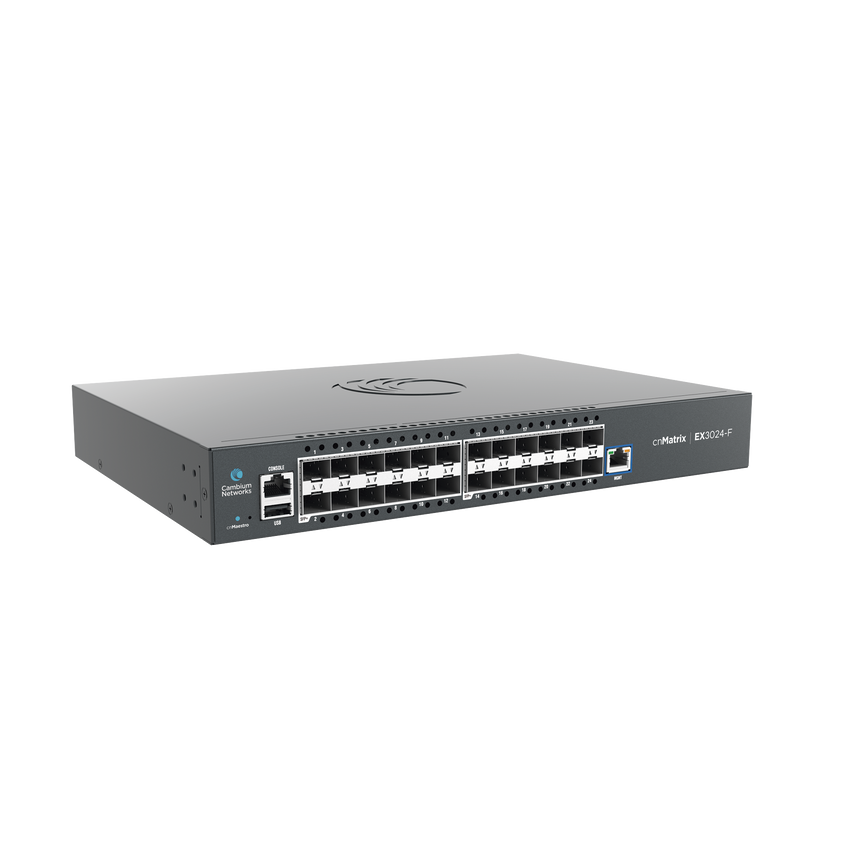 Switch cnMatrix EX3024F Ideal para Distribución en una Red Empresarial / 24 Puertos de Fibra Óptica SFP+(10 Gbps) / Capa 2 y Capa 3 / Doble Fuente de Alimentación en Corriente Alterna / Gestión Gratuita Desde la Nube