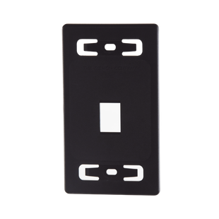 Placa de pared modular MAX, de 1 salida, Color Negro