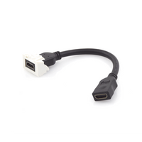 Adaptador HDMI con Pigtail Hembra-Hembra, Para V�deo 720, 1080p, 4K UHD Compatible con Faceplates MAX Siemon de 2 Salidas, Color Blanco