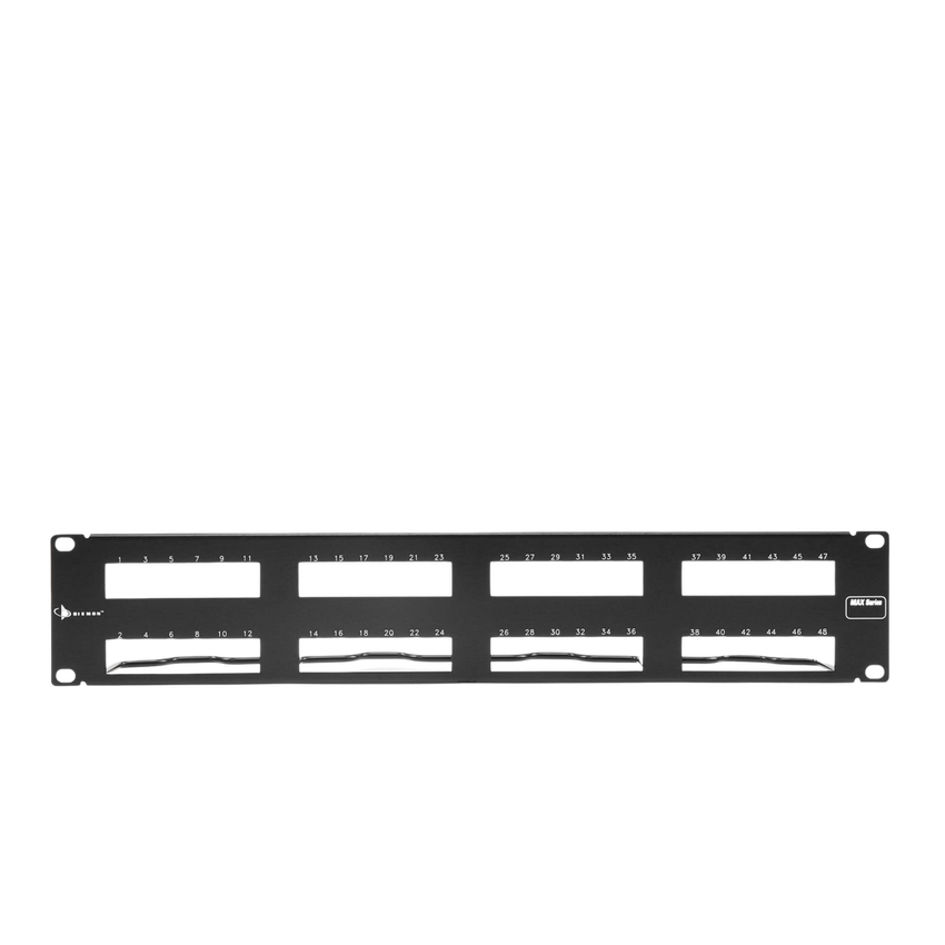 PATCH PANEL MAX VACIO ID VERTICAL UTP 48 PTOS PLANO 2U NEGRO