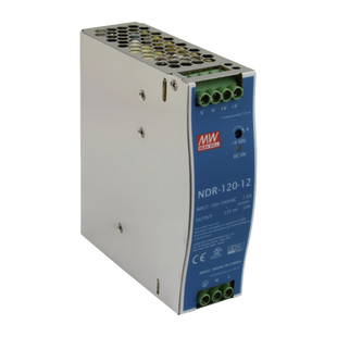Fuente de poder industrial de 120 W, salida 12 Vcc, entrada 90~264 VCA, para montaje en riel DIN,