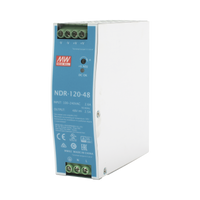 Fuente de poder industrial de 120 W, salida 48 Vcc, entrada 90~264 VCA, para montaje en riel DIN,