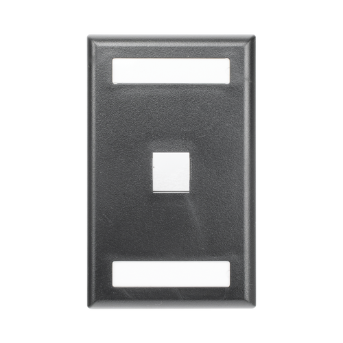 Placa de Pared Vertical, Salida Para 1 Puerto Keystone, Con Espacios Para Etiquetas, Color Negro