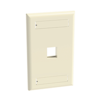 Placa de Pared Vertical, Salida Para 1 Puerto Keystone, Con Espacios Para Etiquetas, Color Marfil