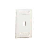 Placa de Pared Vertical, Salida Para 1 Puerto Keystone, Con Espacios Para Etiquetas, Color Blanco Mate