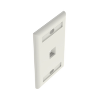 Placa de Pared Vertical, Salida Para 1 Puerto Keystone, Con Espacios Para Etiquetas, Color Blanco Mate