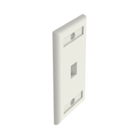 Placa de Pared Vertical, Salida Para 1 Puerto Keystone, Con Espacios Para Etiquetas, Color Blanco Mate