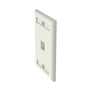 Placa de Pared Vertical, Salida Para 1 Puerto Keystone, Con Espacios Para Etiquetas, Color Blanco Mate