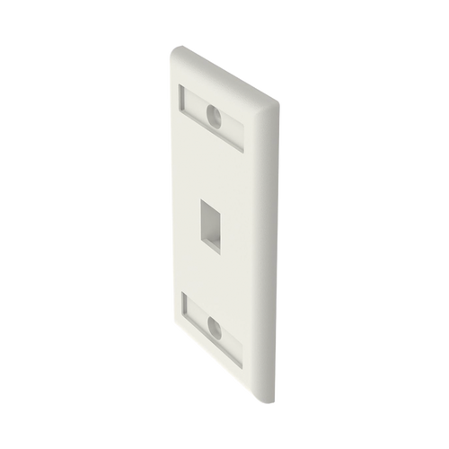 Placa de Pared Vertical, Salida Para 1 Puerto Keystone, Con Espacios Para Etiquetas, Color Blanco Mate