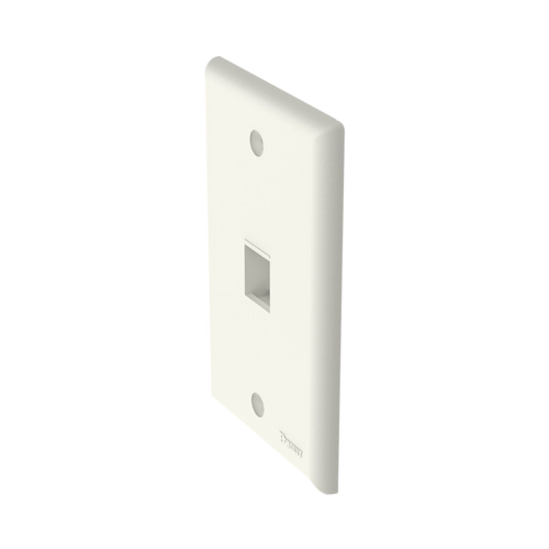 Placa de Pared Vertical, Salida Para 1 Puerto Keystone, Color Blanco Mate