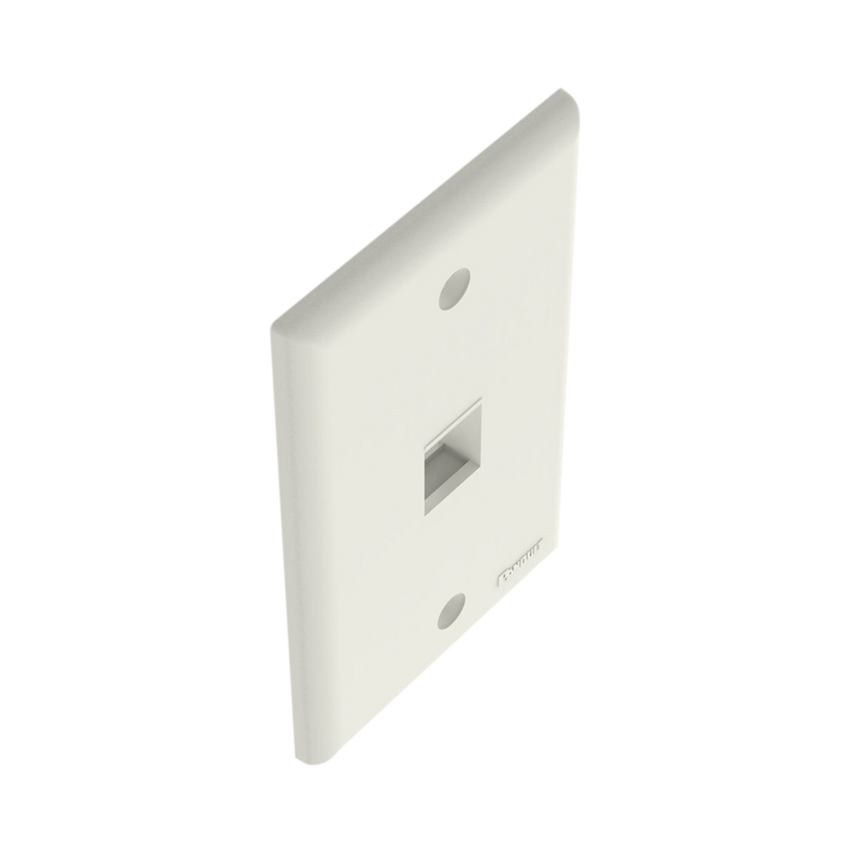 Placa de Pared Vertical, Salida Para 1 Puerto Keystone, Color Blanco Mate