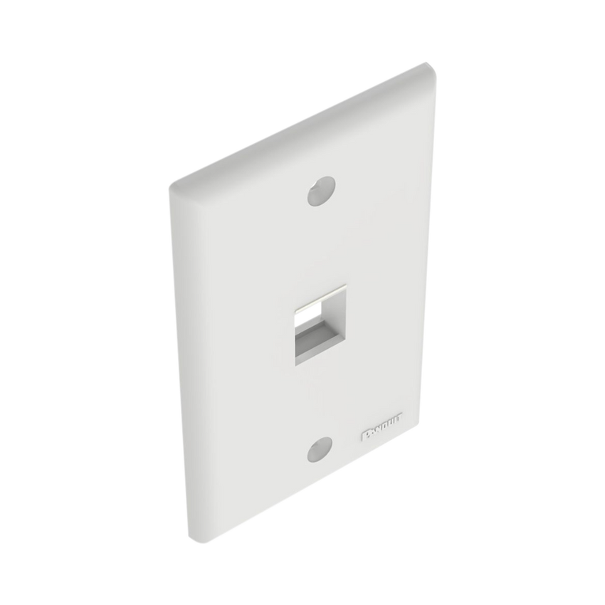 Placa de Pared Vertical, Salida Para 1 Puerto Keystone, Color Blanco