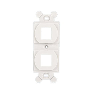 Marco de Módulo Dúplex, Para Placas Frontales Estándar NEMA 106, Acepta 2 Módulos Keystone, Color Blanco