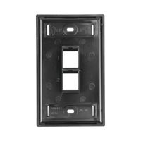 Placa de Pared Vertical, Salida Para 2 Puertos Keystone, Con Espacios Para Etiquetas, Color Negro