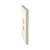 Placa de Pared Vertical, Salida Para 2 Puertos Keystone, Con Espacios Para Etiquetas, Color Marfil