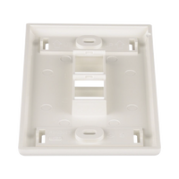 Placa de Pared Vertical, Salida Para 2 Puertos Keystone, Con Espacios Para Etiquetas, Color Blanco Mate