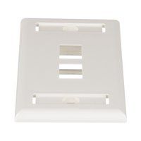 Placa de Pared Vertical, Salida Para 2 Puertos Keystone, Con Espacios Para Etiquetas, Color Blanco Mate