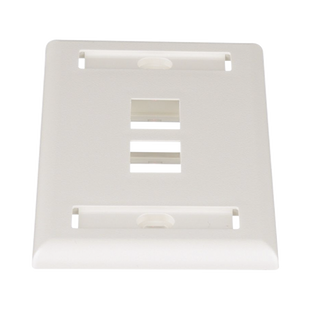 Placa de Pared Vertical, Salida Para 2 Puertos Keystone, Con Espacios Para Etiquetas, Color Blanco Mate