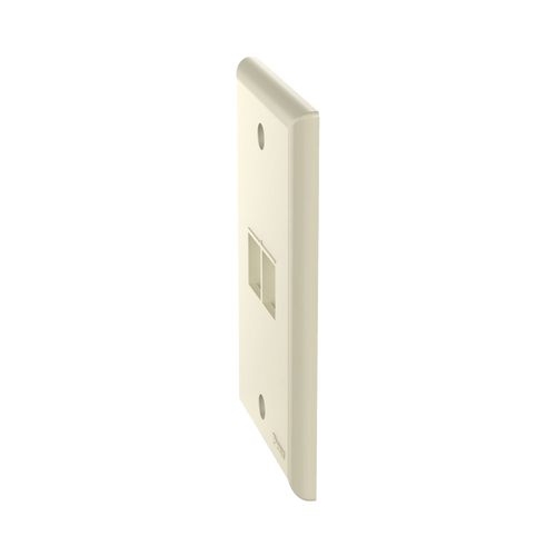Placa de Pared Vertical, Salida Para 2 Puertos Keystone, Color Marfil