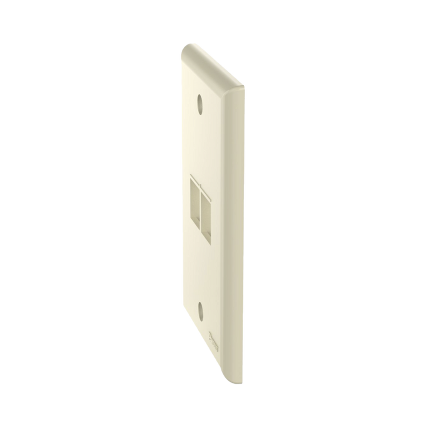 Placa de Pared Vertical, Salida Para 2 Puertos Keystone, Color Marfil