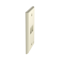 Placa de Pared Vertical, Salida Para 2 Puertos Keystone, Color Marfil