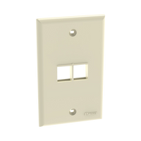 Placa de Pared Vertical, Salida Para 2 Puertos Keystone, Color Marfil
