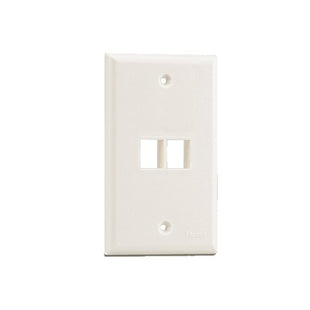 Placa de Pared Vertical, Salida Para 2 Puertos Keystone, Color Blanco Mate