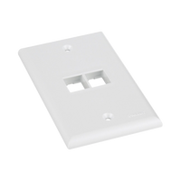 Placa de Pared Vertical, Salida Para 2 Puertos Keystone, Color Blanco