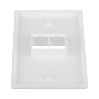 Placa de Pared Vertical, Salida Para 2 Puertos Keystone, Color Blanco