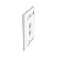 Placa de Pared Vertical, Salida Para 2 Puertos Keystone, Con Espacios Para Etiquetas, Color Blanco