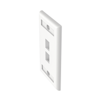 Placa de Pared Vertical, Salida Para 2 Puertos Keystone, Con Espacios Para Etiquetas, Color Blanco