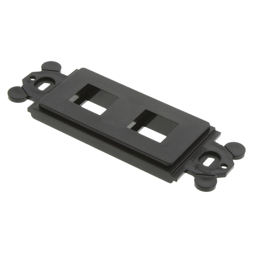 Marco de Módulo Dúplex, Para Placas Frontales Estándar GFCI, Acepta 2 Módulos Keystone, Color Negro