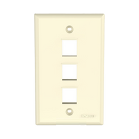 Placa de Pared Vertical, Salida Para 3 Puertos Keystone, Color Marfil