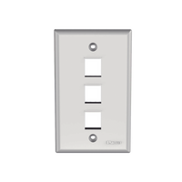 Placa de Pared Vertical, Salida Para 3 Puertos Keystone, Color Blanco