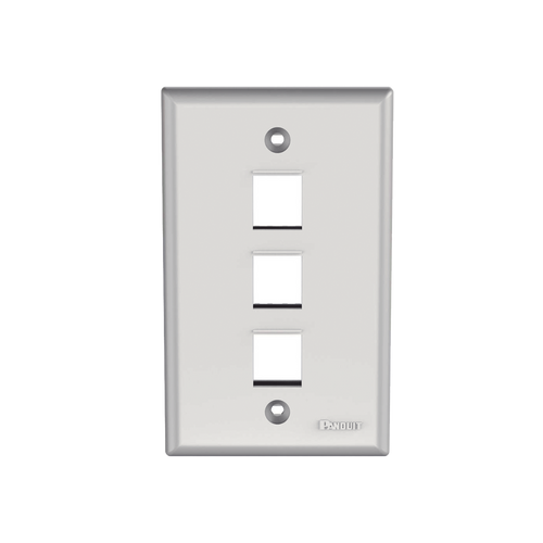 Placa de Pared Vertical, Salida Para 3 Puertos Keystone, Color Blanco