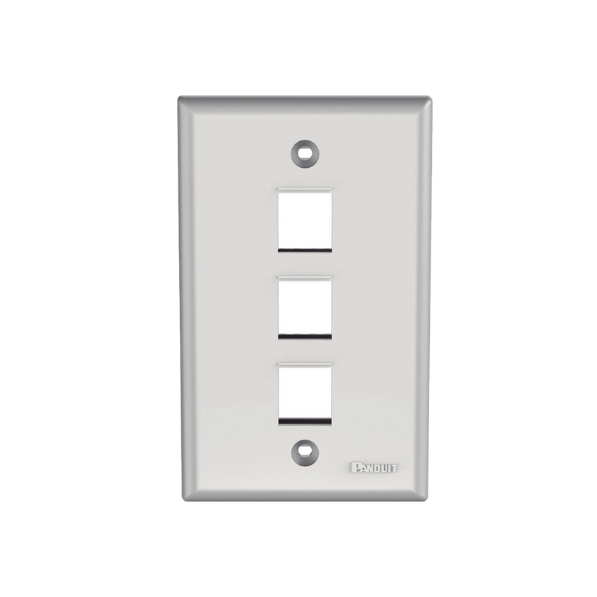 Placa de Pared Vertical, Salida Para 3 Puertos Keystone, Color Blanco