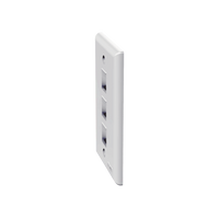 Placa de Pared Vertical, Salida Para 3 Puertos Keystone, Color Blanco
