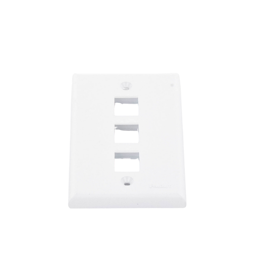 Placa de Pared Vertical, Salida Para 3 Puertos Keystone, Color Blanco