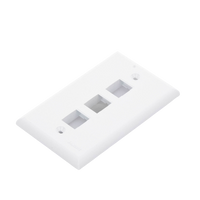 Placa de Pared Vertical, Salida Para 3 Puertos Keystone, Color Blanco
