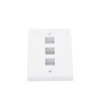 Placa de Pared Vertical, Salida Para 3 Puertos Keystone, Color Blanco