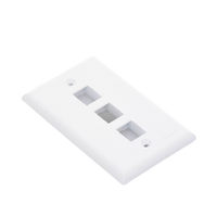 Placa de Pared Vertical, Salida Para 3 Puertos Keystone, Color Blanco