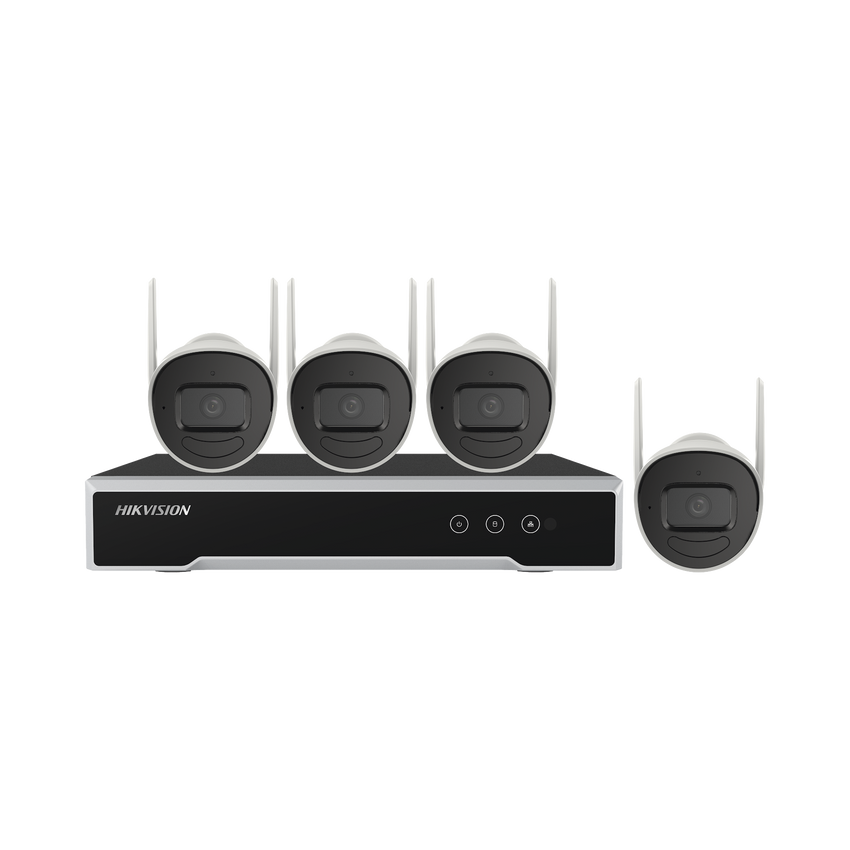Kit IP Inalámbrico 1080p / NVR 4 Canales / 4 Cámaras Bala para Exterior / 1 HDD de 1 TB / Modo Repetidor