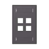 Placa de Pared Vertical, Salida Para 4 Puertos Keystone, Con Espacios Para Etiquetas, Color Negro