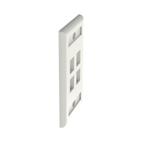 Placa de Pared Vertical, Salida Para 4 Puertos Keystone, Con Espacios Para Etiquetas, Color Blanco Mate