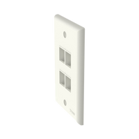 Placa de Pared Vertical, Salida Para 4 Puertos Keystone, Color Blanco Mate