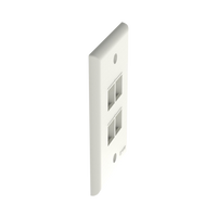 Placa de Pared Vertical, Salida Para 4 Puertos Keystone, Color Blanco Mate