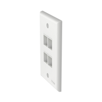 Placa de Pared Vertical, Salida Para 4 Puertos Keystone, Color Blanco