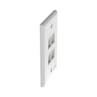 Placa de Pared Vertical, Salida Para 4 Puertos Keystone, Color Blanco