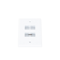 Placa de Pared Vertical, Salida Para 4 Puertos Keystone, Color Blanco